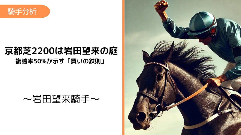 岩田望来×京都芝2200m｜2回に1回は3着以内の”専門コース”