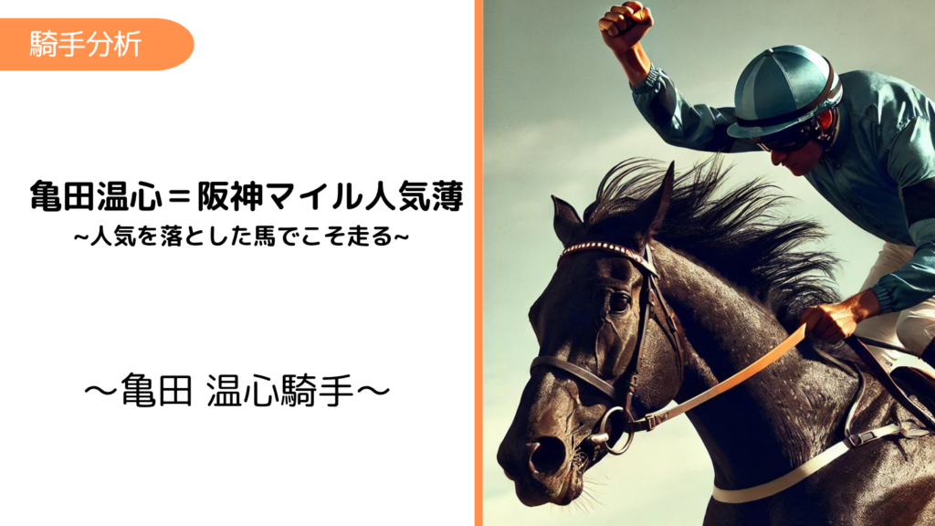 亀田温心×阪神芝1600m｜人気薄で複勝率36%