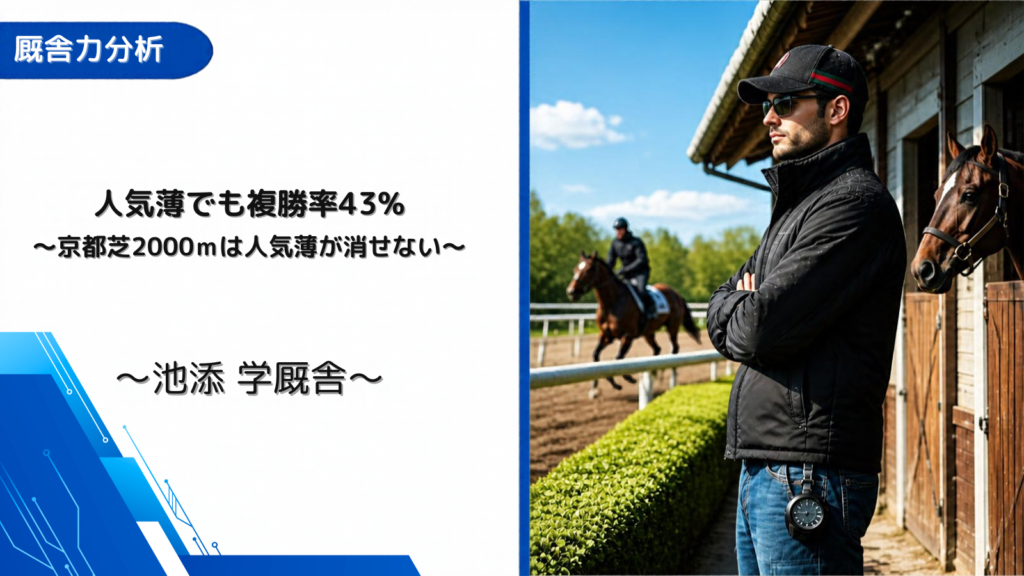 池添学調教師×京都芝2000ｍ｜人気薄でも複勝率43%